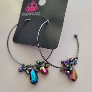 Paparazzi Iridescent Teardrop Hoop Earrings - Multicolor